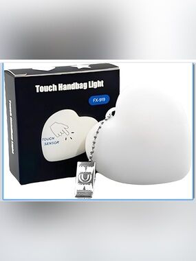 Touch Handbag Light Heart-Shaped LED Night Lamp - White NWT